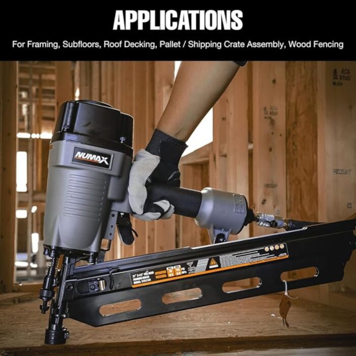 NuMax SFR2190 Pneumatic 21-Degree Framing Nailer - 3-12 Full Round Head, Lightweight for Decking & Framing (2) NuMax SFR2190 Pneumatic 21-Degree Framing Nailer - 3-12 Full Round Head, Lightweight for Decking & Framing (2)