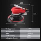 ZFE Heavy-Duty 5 & 6 Dual-Pad Pneumatic Orbital Sander Kit – Includes Extra Backing Plate, Pads, Sandpaper – Low Vibration for Wood, Metal & Composites (1)