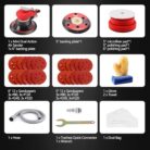 ZFE Heavy-Duty 5 & 6 Dual-Pad Pneumatic Orbital Sander Kit – Includes Extra Backing Plate, Pads, Sandpaper – Low Vibration for Wood, Metal & Composites (2)