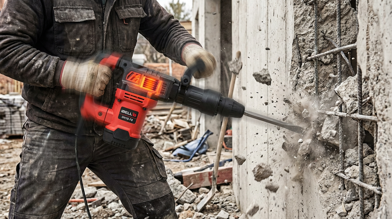 iBELL VORMIR DH10-78 Demolition Hammer – Heavy Duty 1150W, 6Kg, 10J Impact – Ideal for Concrete, Masonry & Demolition