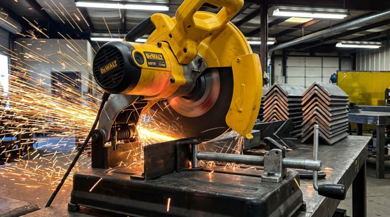 DEWALT D28730 14-Inch Chop Saw - 15 Amp, 4,100 RPM, with Quick-Change Vise & Workpiece Clamp