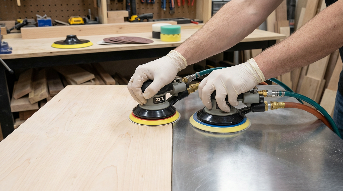 ZFE 5" & 6" Dual-Pad Pneumatic Orbital Sander Kit