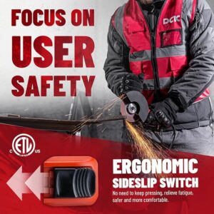 DCK Angle Grinder, 4-1/2-Inch, 6.7Amp Cut off Tool Grinder, 11,800 RPM