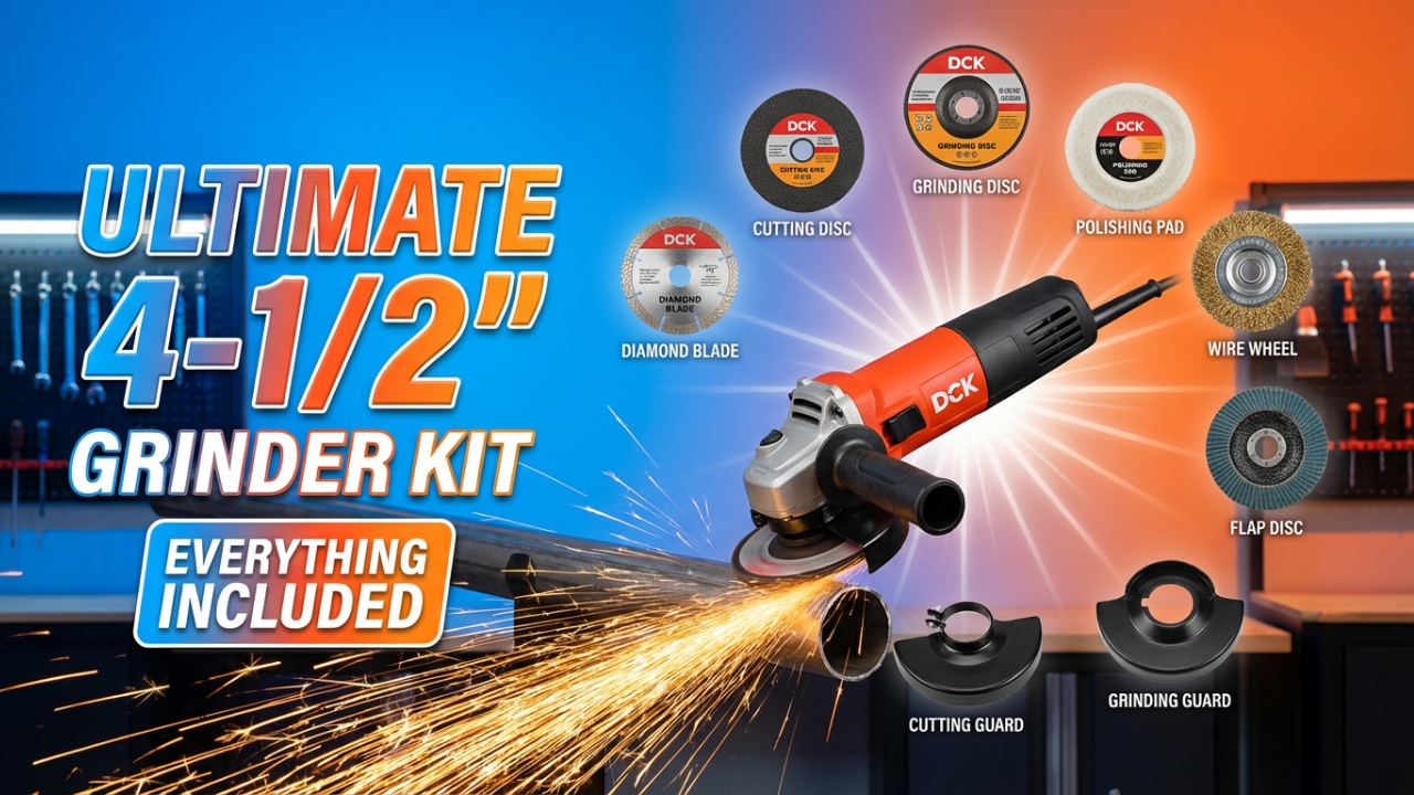 DCK KSM09-115S 4-1/2" 6.7A Angle Grinder 11800 RPM Kit So