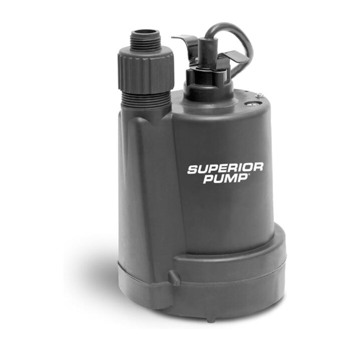Superior Pump 91250 1/4 HP Submersible Utility Pump 3000 GPH