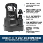 VIVOSUN 1600 GPH 100W Submersible Water Pump Ultra Quiet (5)