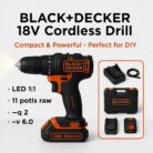BLACK+DECKER 18V Cordless Drill Driver Kit (1)