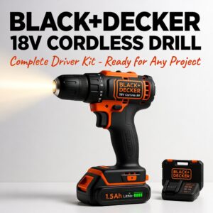 BLACK+DECKER 18V Cordless Drill Driver Kit